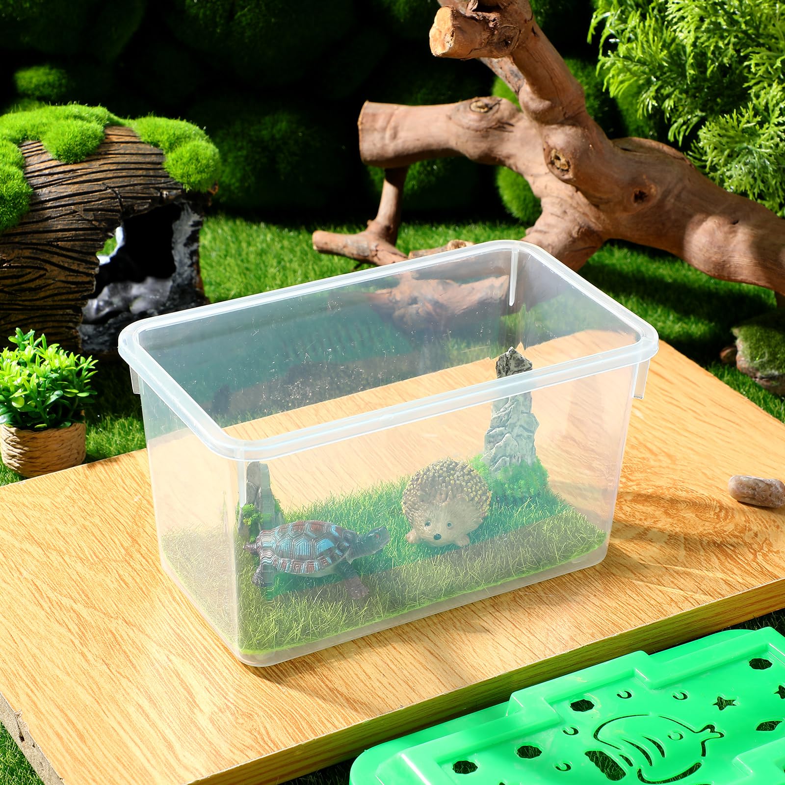 Générique Transporteur Portable pour Tortues et Poissons avec Poignée, Aquarium en Abs Transparent, Facile à Nettoyer Transporter pour Animaux de Compagnie