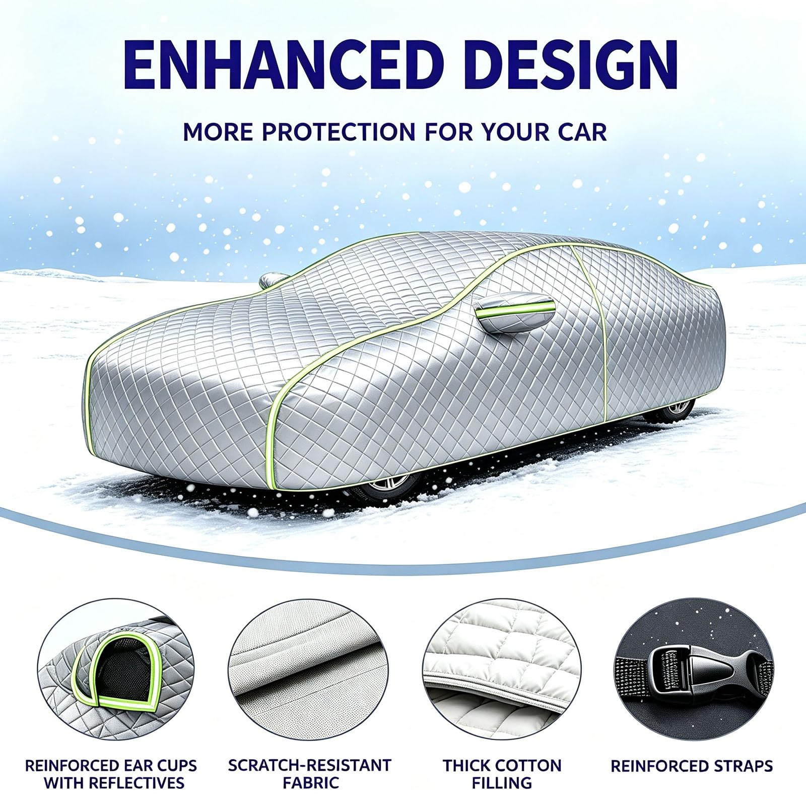 Hagelschutzplane Auto für seat Tavascan 2023,Ganzjahres-Rundumschutz-Autohülle – Schutz vor Hagel, Regen, Schnee und Wind,XJ7513