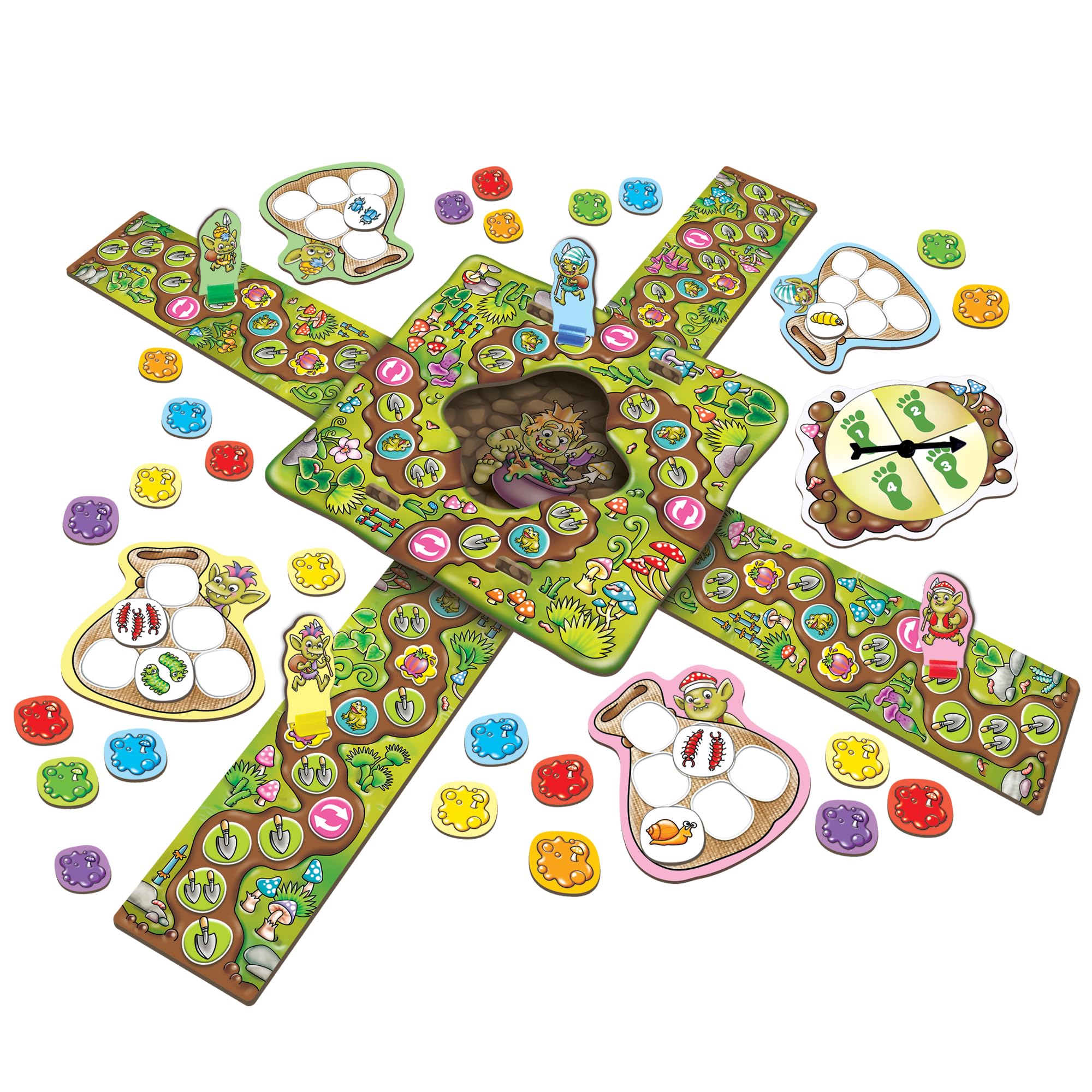 Orchard Toys Troll in a Hole Family Board Game for Kids 4+, Educational Game for Counting Colour Recognition & Social Skills - Image 2