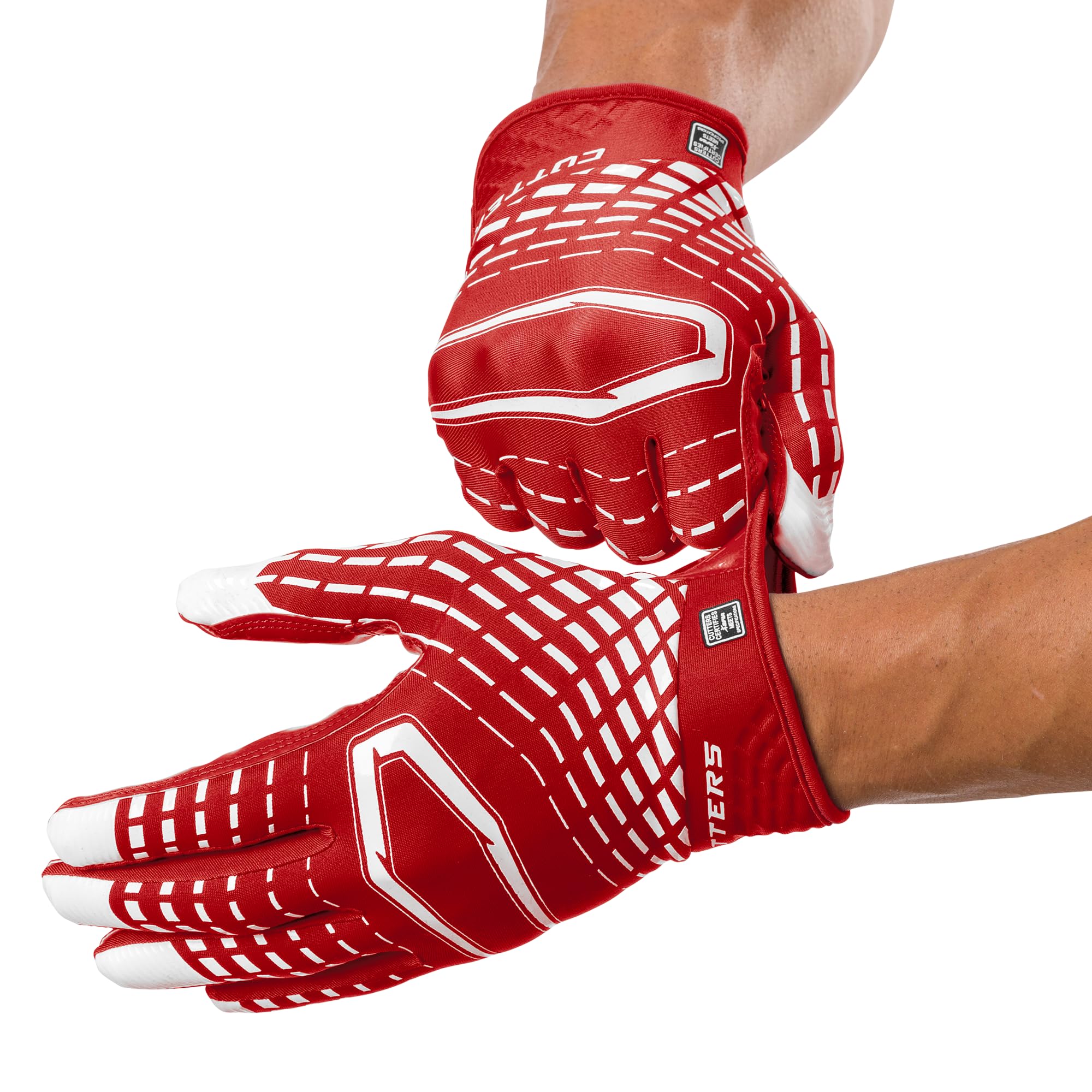 Cutters Rev 5.0 Fußballhandschuhe mit breitem Empfänger, rutschfest, für Erwachsene (1 Paar)