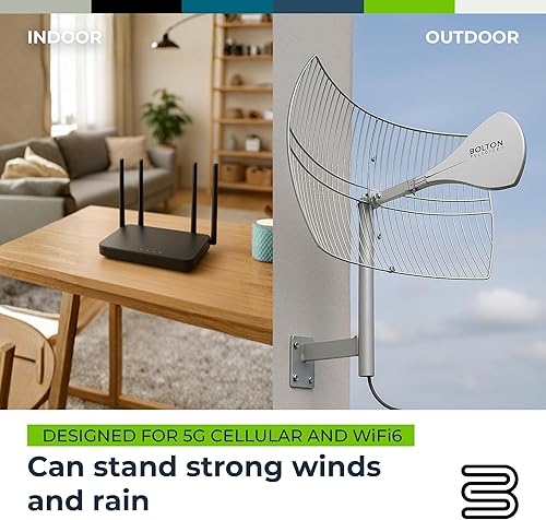 Miniatura 5 de Bolton - Antena parabólica Long Ranger 2021, alcance de hasta 20 millas, antena celularWiFi de hasta +28 dB, todas las bandas de celdas LTE, 4G, 5G,