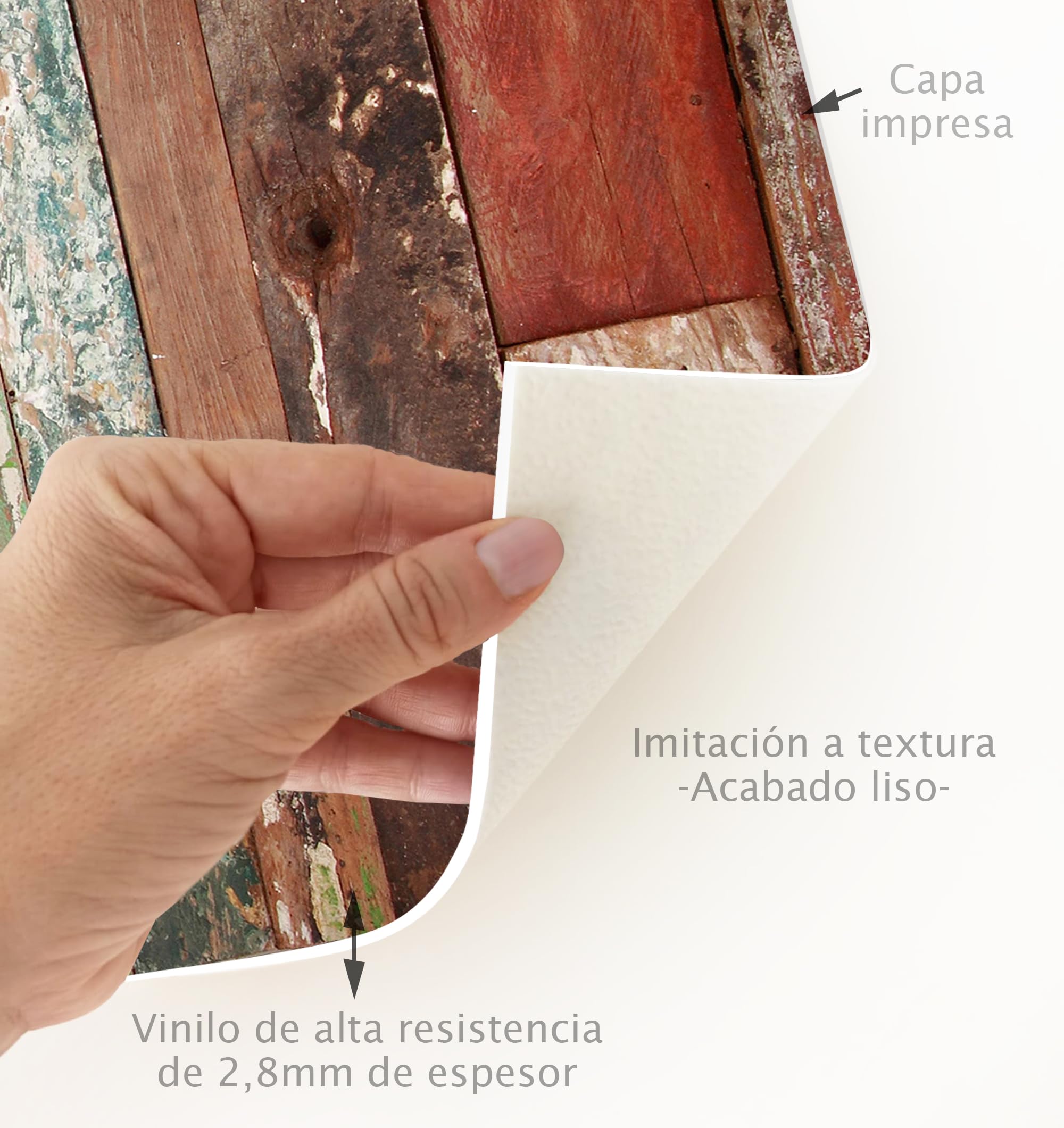VINILIKO Design | Alfombra Vinílica Industrial Wood 66x180 cm - Antideslizante, Impermeable, Lavable - Varios Tamaños - Alfombra Vinilo Salón, Cocina