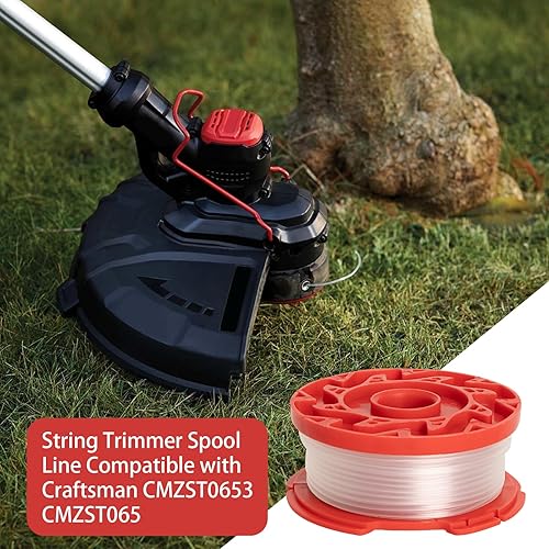 Miniatura 5 de 8 piezas CMZST065 CMZST0653 Línea de carrete de recortadora (0.065 a 30 pies) con 2 cubiertas y 2 resortes - Compatible con Craftsman CMCST900