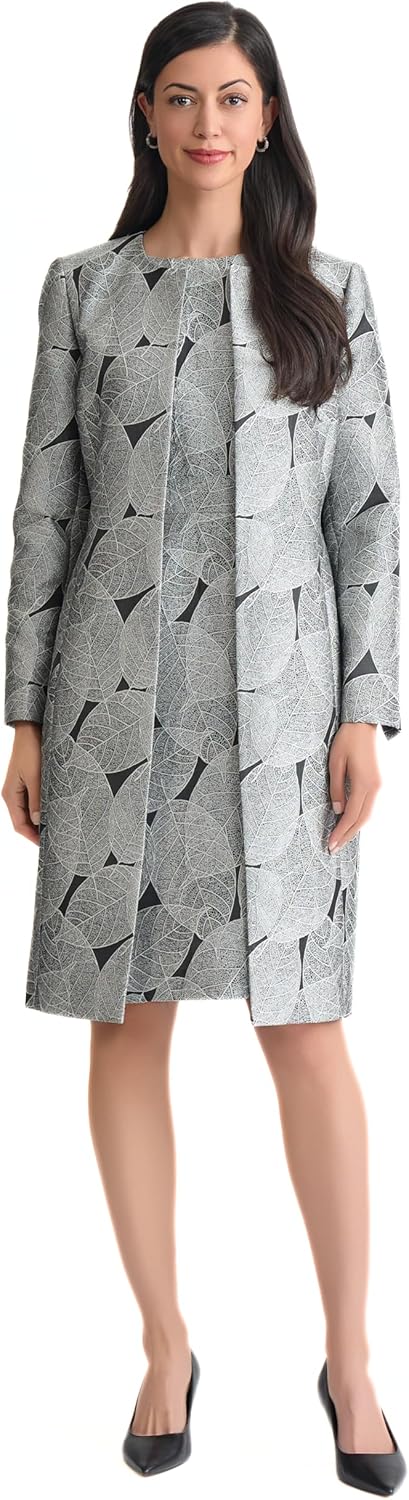 Kasper Women's Jacquard Long Topper Jacket