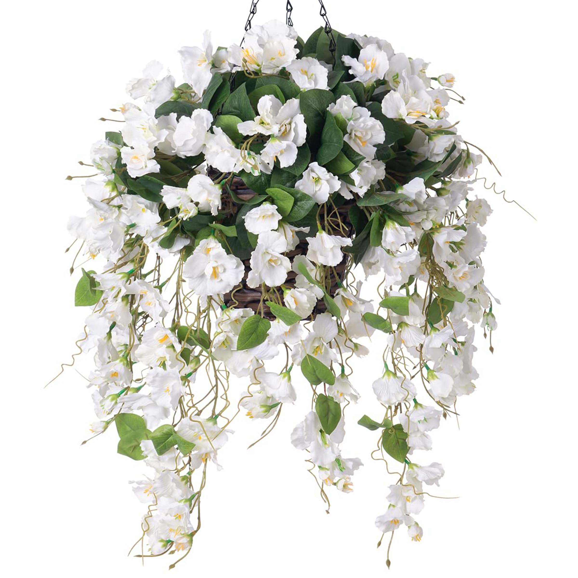 HyeFlora Artificial Fake Hanging Hibiscus Flowers Baskets