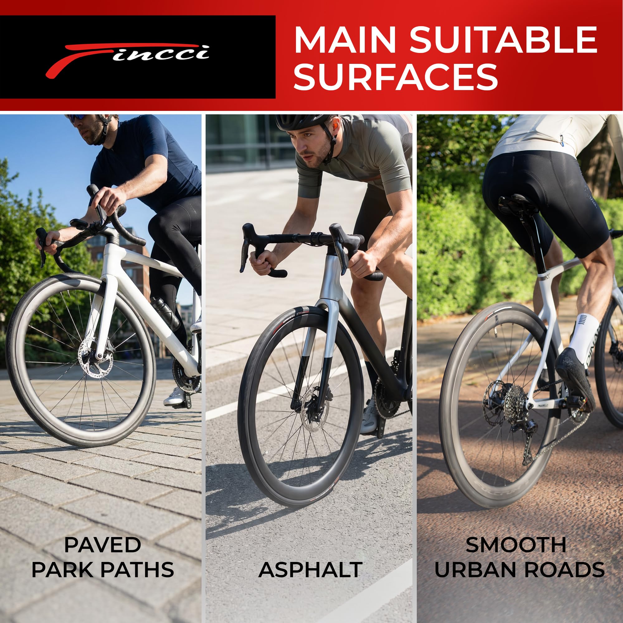Fincci Bicicleta Cubiertas 700x28c con 2X Camara de Aire Presta 28-622 - Par Plegable Neumaticos Bici Carretera con 1mm Antipinchazos 28" 60TPI - Gomas para Adulto, Gravel, Carrera y Turismo Bici