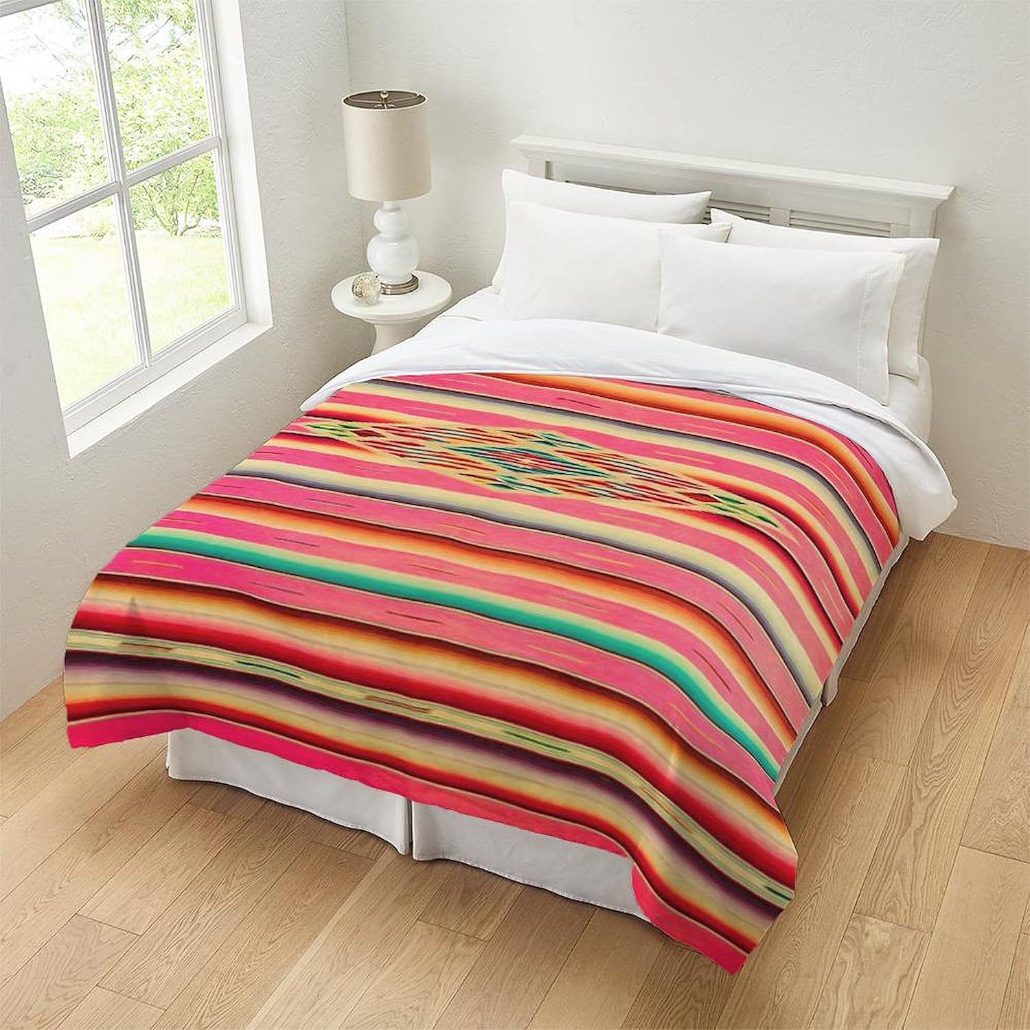 CafePress Vintage Pink Mexican Serape Queen Duvet Cover Queen Duvet Cover, Printed Comforter Cover, Unique Bedding