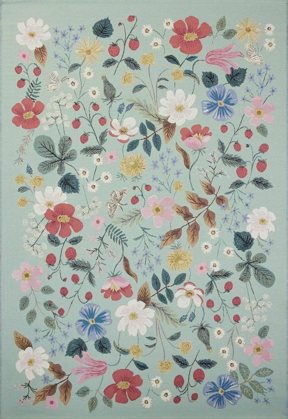 Tapis de salon mignon floral 200x200 cm en peluche pour grande surface