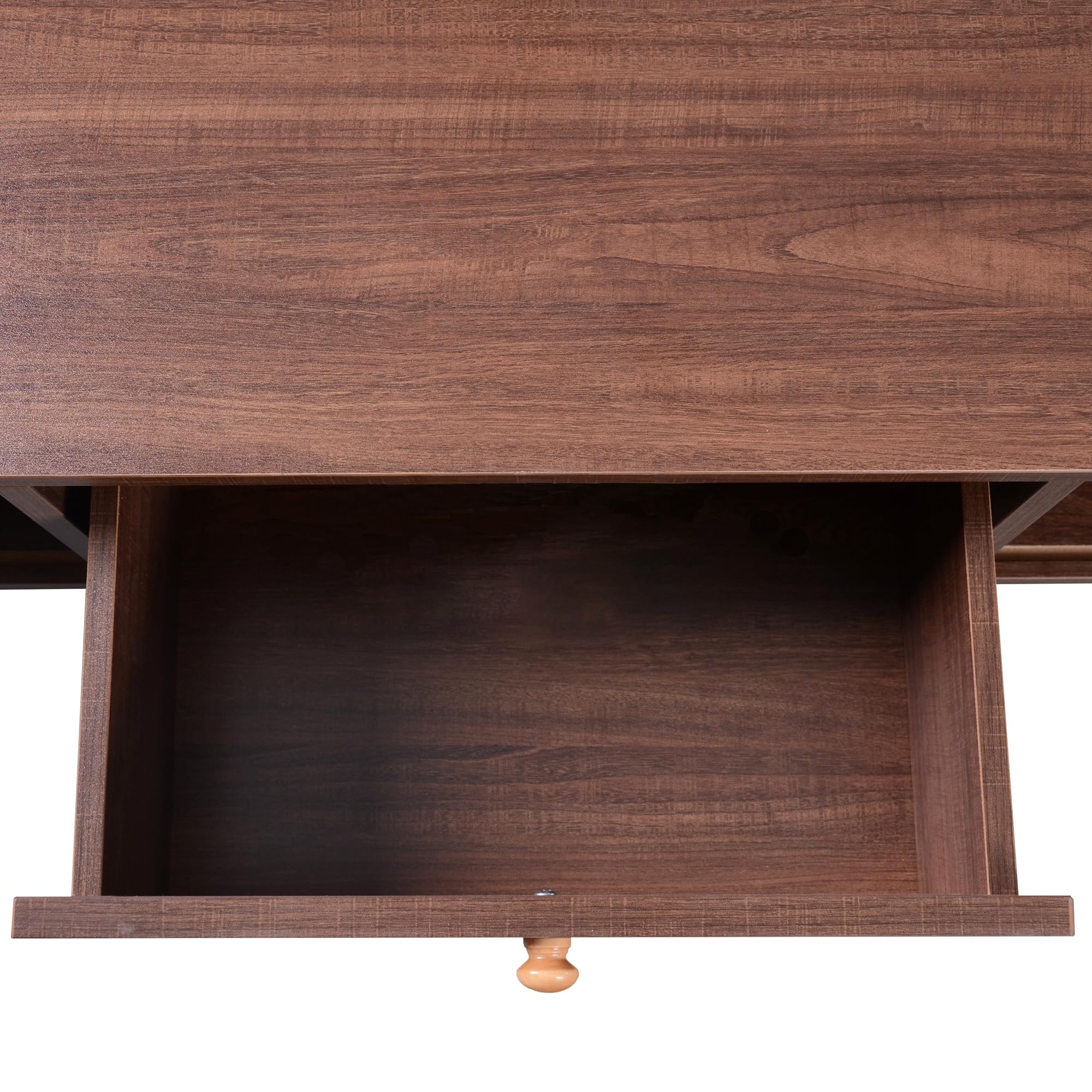 HAINEW Salontafel in landelijke stijl met rotan laden en schuifdeuren, rotan koffietafel, woonkamertafel, banktafel met massief houten latten voor woonkamer, kantoor (wit en houtkleur