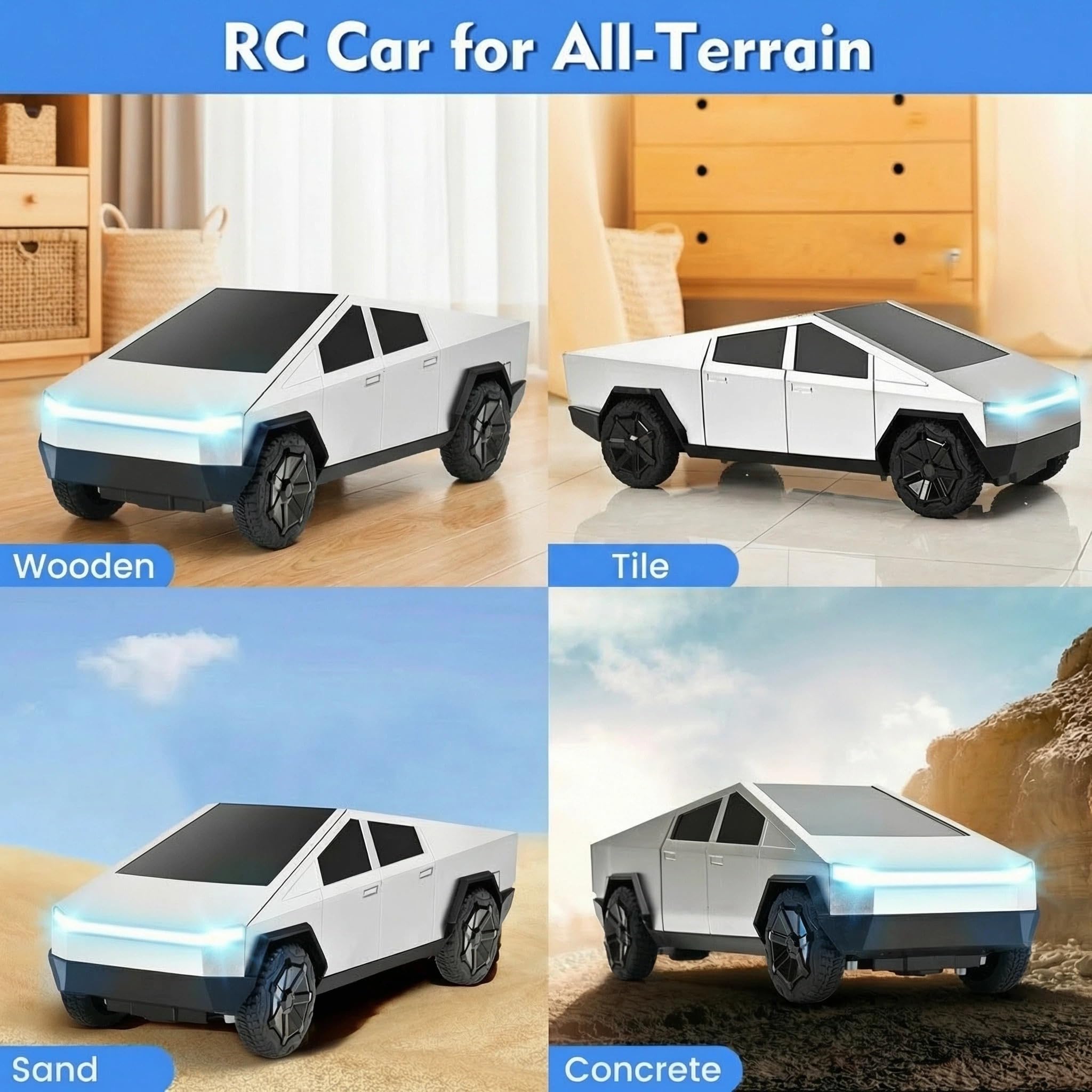 Layorslit Remote Control Car Toy, High Speed Remote Control Car with Light and Loadspace, 1:24 RC Car Toys, Electric Vehicle Toys for Kids, Gifts for Kids, Boys and Girls — view 3