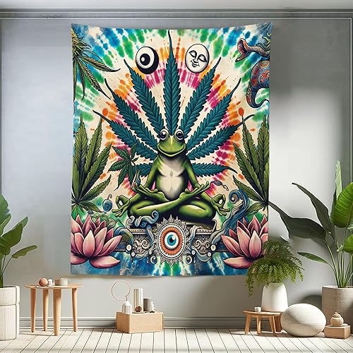 Miniatura 76 de Ambesonne Tapiz de fantasía, paisaje de fantasía con reloj, rayos de cielo de ensueño desde el techo, arte ficticio, colgante de pared ancho para