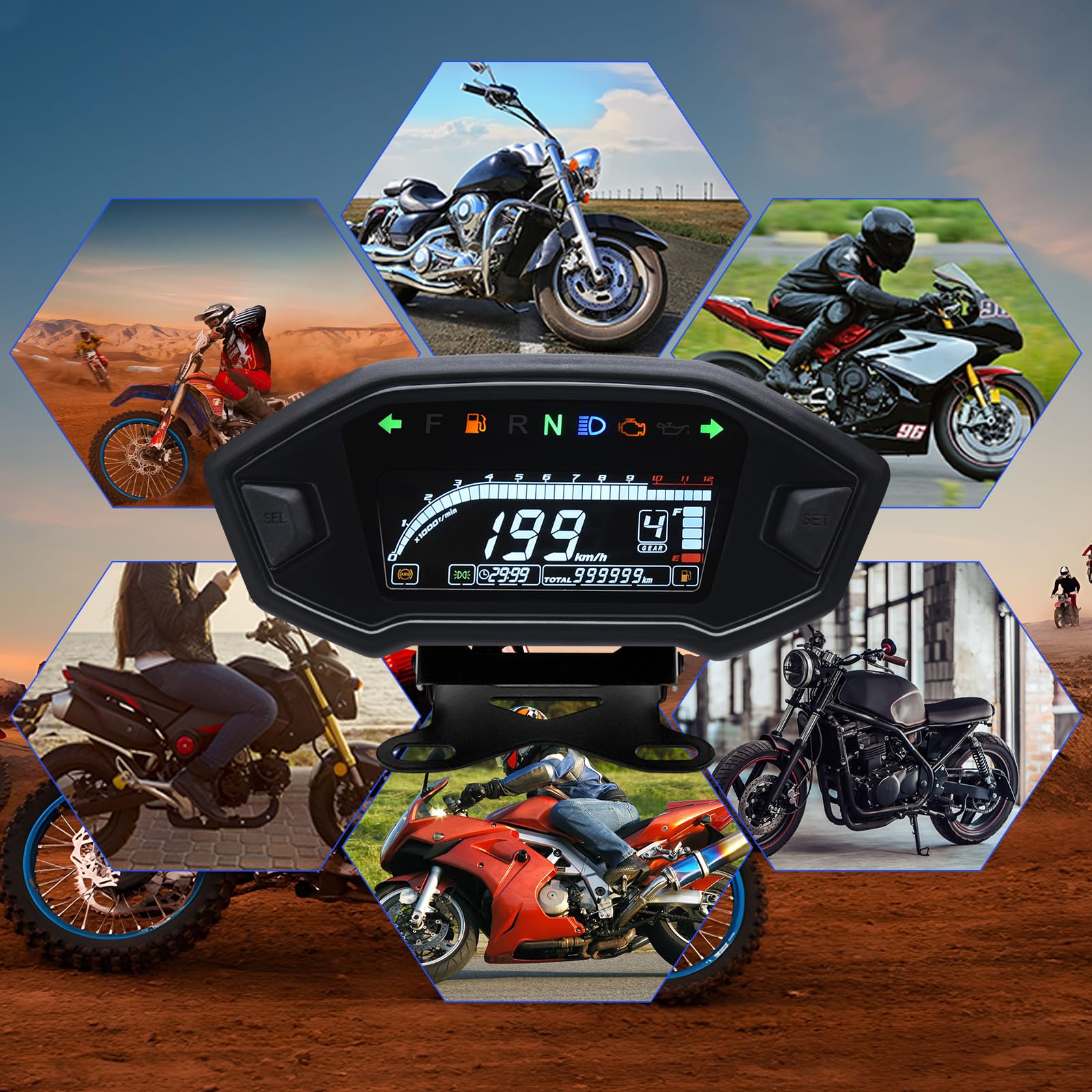 Digitale kilometertellers en toebehoren voor Harley Davidson ® motoren