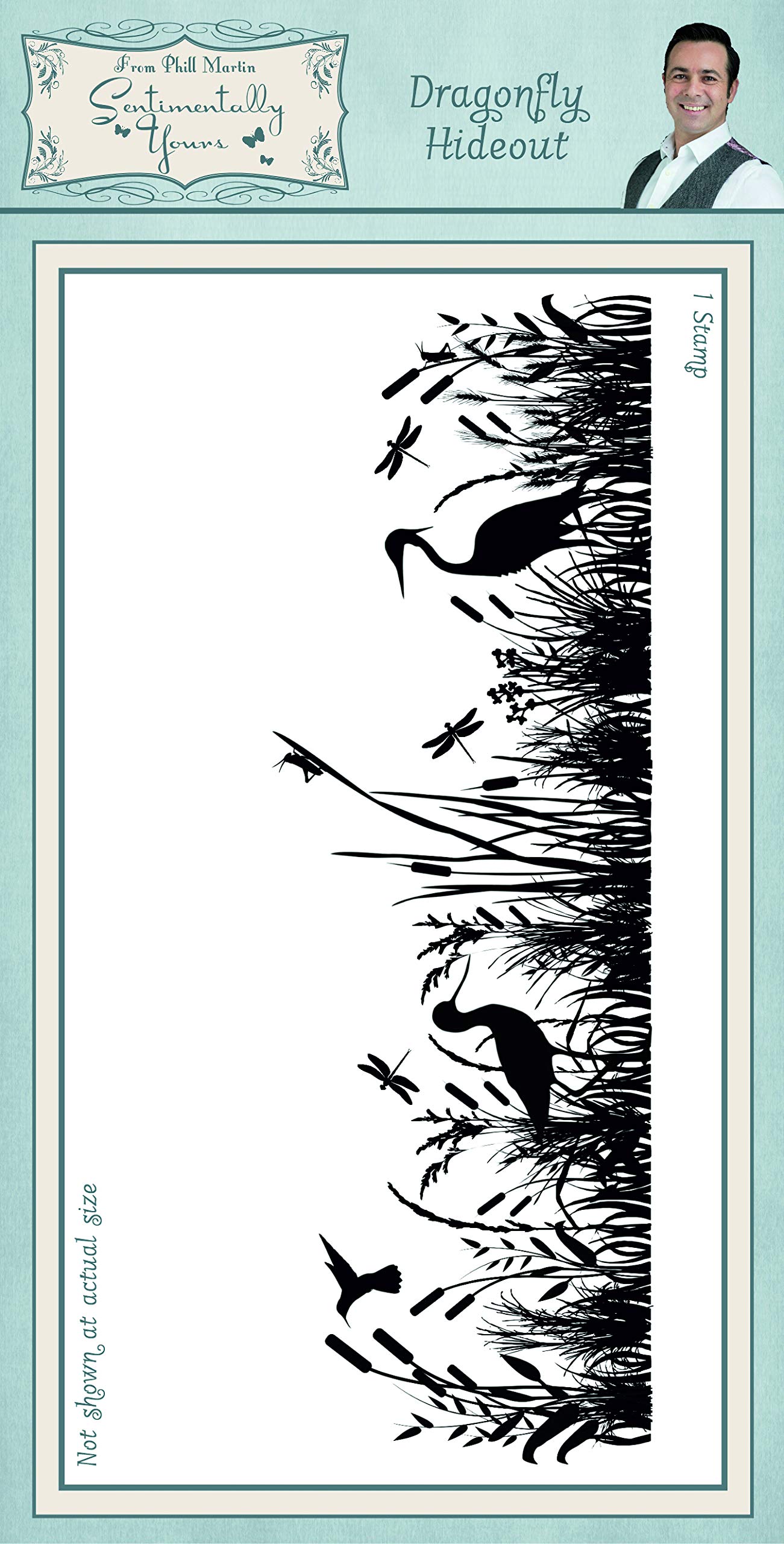 Sentimentally YoursDragonfly Hideout Pre Cut Rubber Stamp, Grey, DL