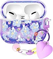 Vista 7 de Funda para Apple para Airpod 2/1 - Funda Kawaii bonita estética femenina femenina para niñas y mujeres, protector líquido con purpurina brillante