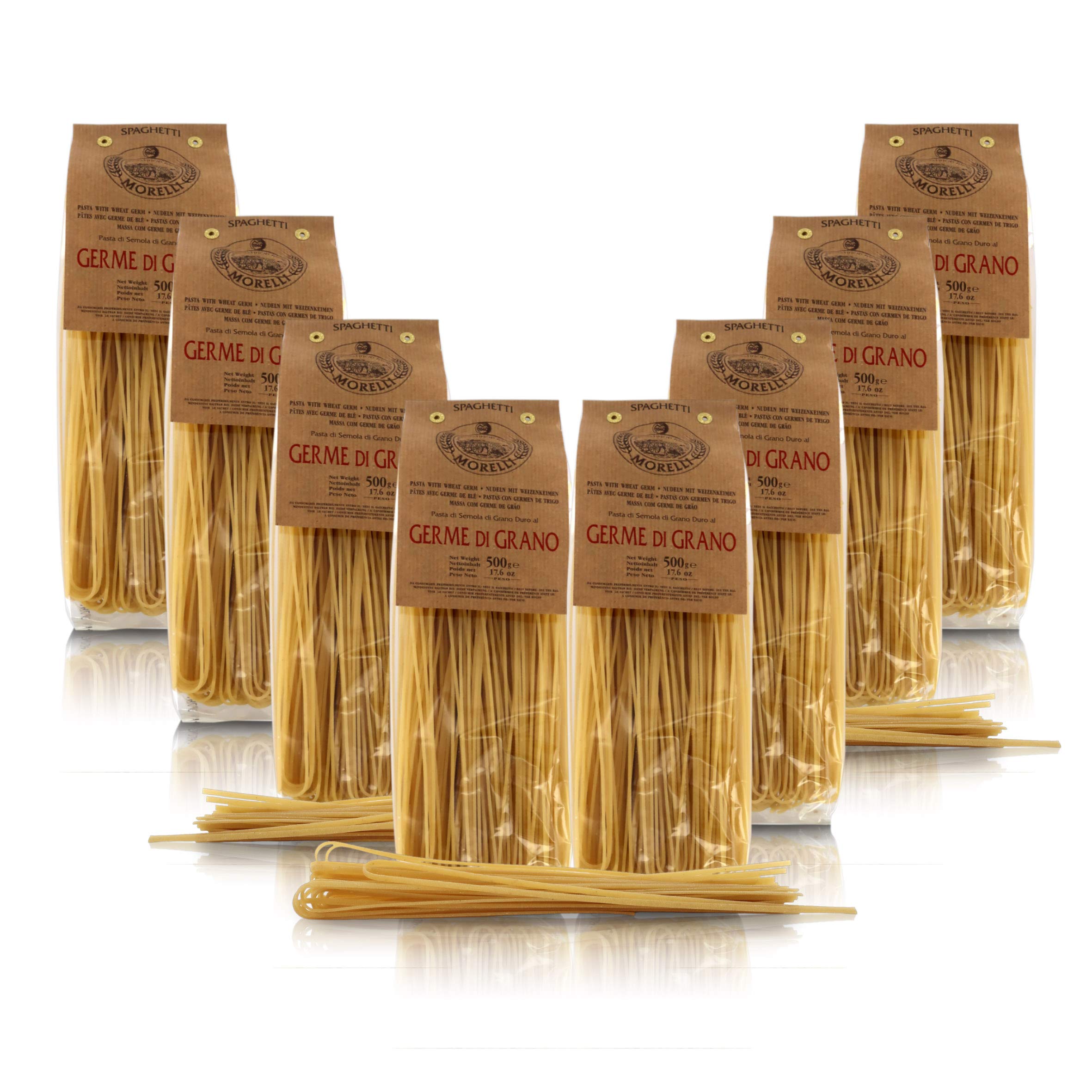 Spaghetti, Pasta al Germe di Grano, 8 Confezioni da 500 Grammi