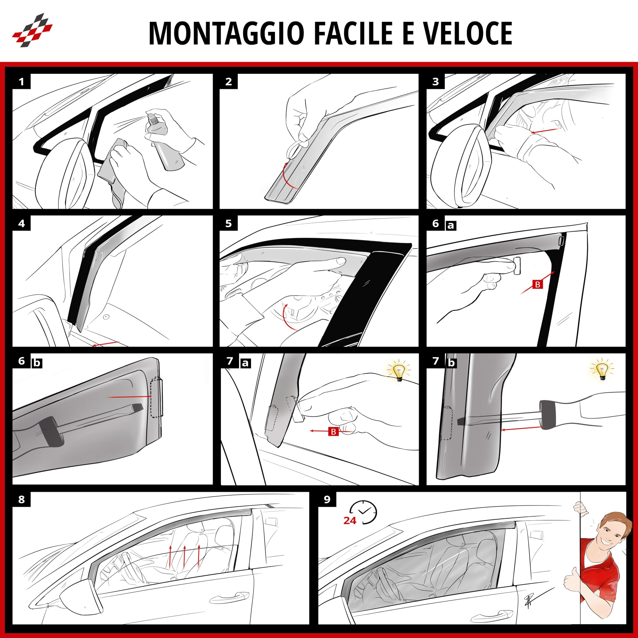 WALSER Deflettore del vento compatibile con Suzuki Vitara (LY) 02/2015-Oggi