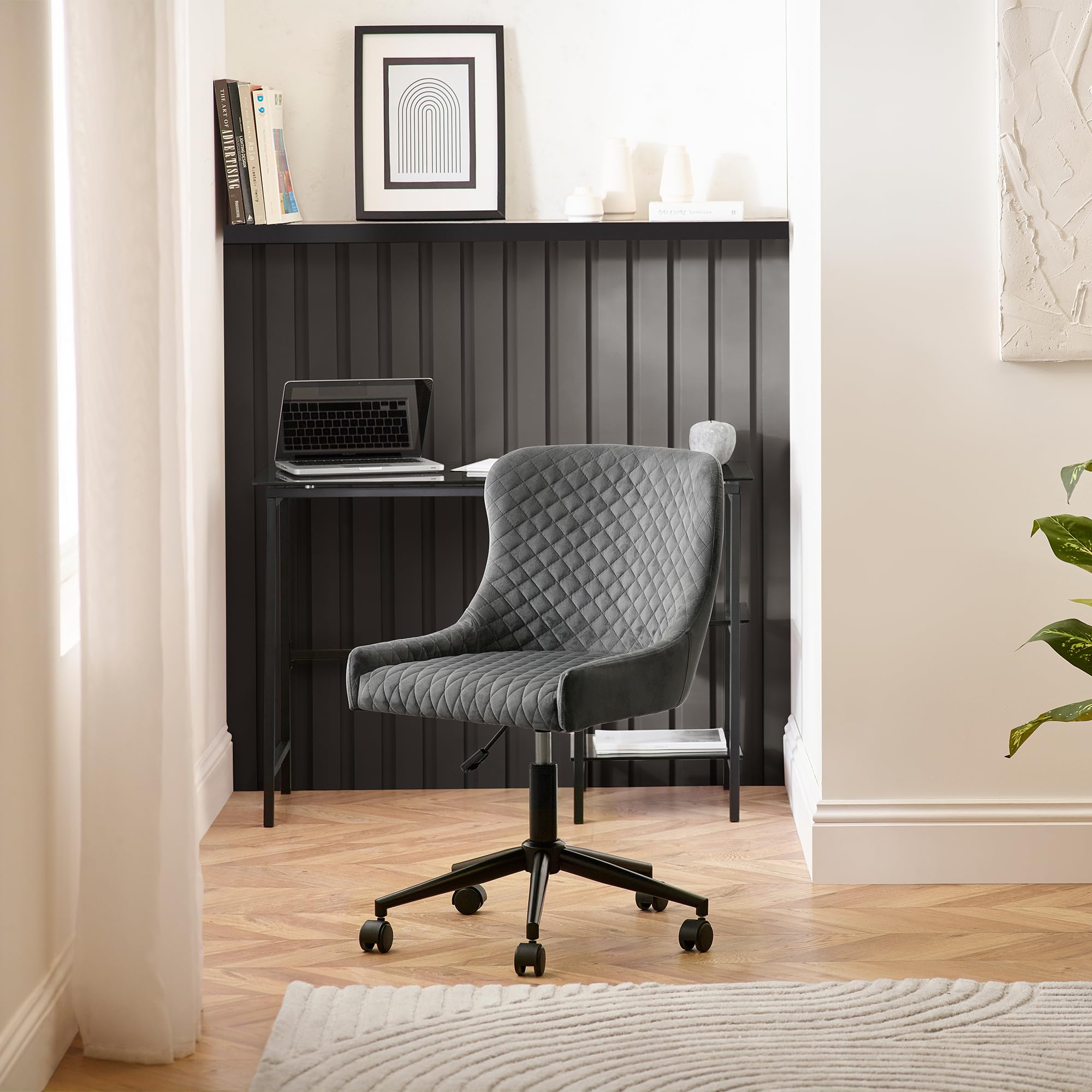 Julian Bowen Luxe Office Chair In Grey Velvet from B&Q