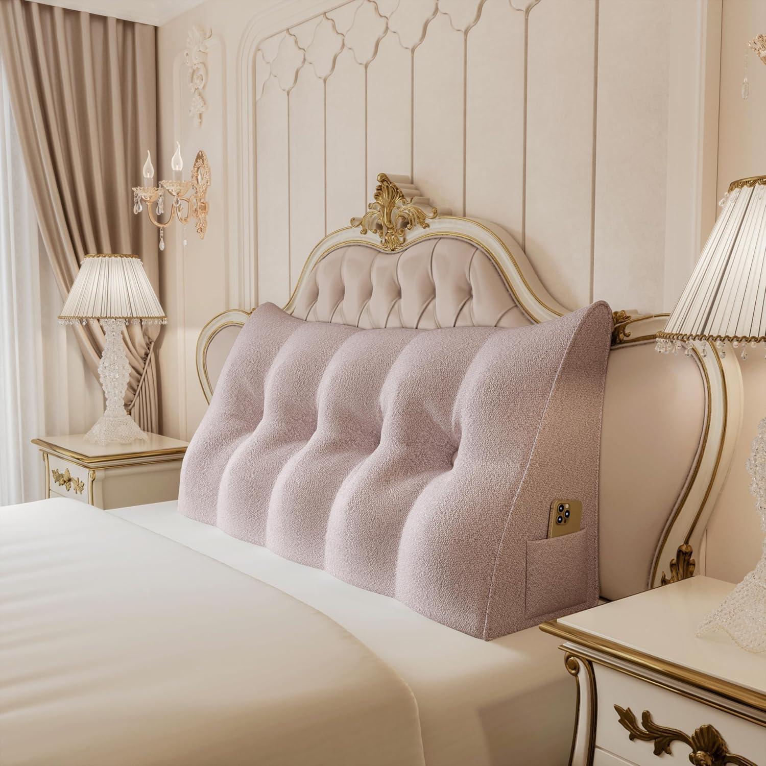 BNCKTRD Triangle Reading Pillow Full Size XXL Wedge Headboard Extra Large Back