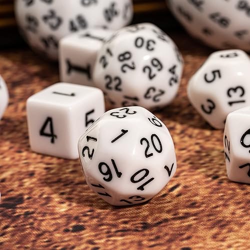 Vista 56 de Juego completo de 15 dados poliédricos DND D3-D100 con bolsa de dados de ojo de dragón, dados D100 para Calabozos y Dragones, juegos de mesa RPG