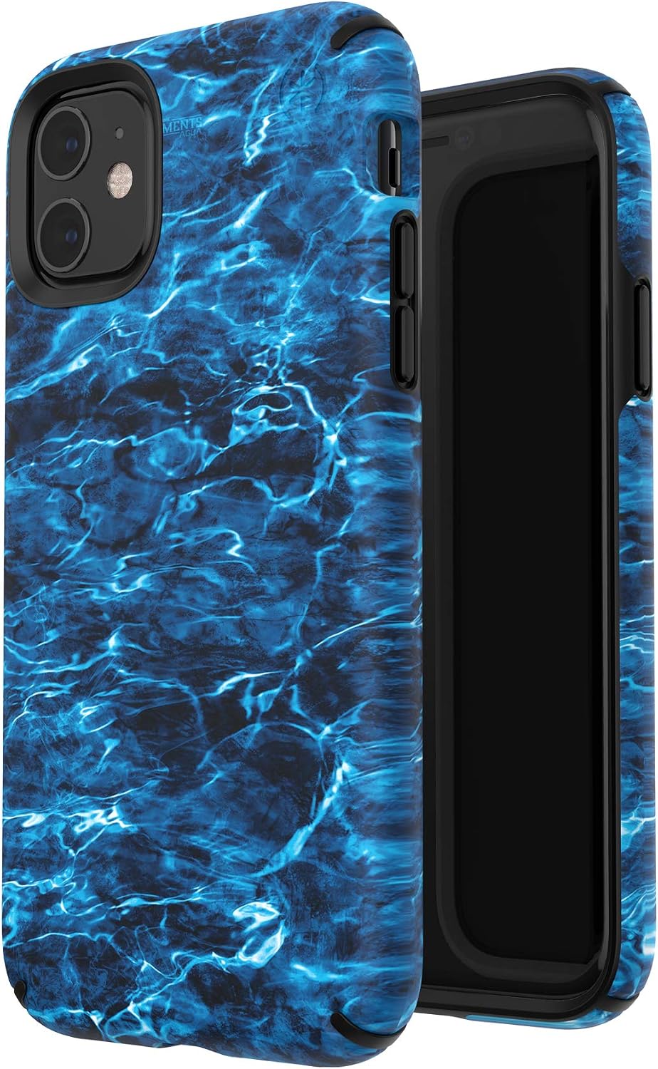 Speck Presidio Inked iPhone 11 Case, Mossy Oak Elements Agua Marlin/Black