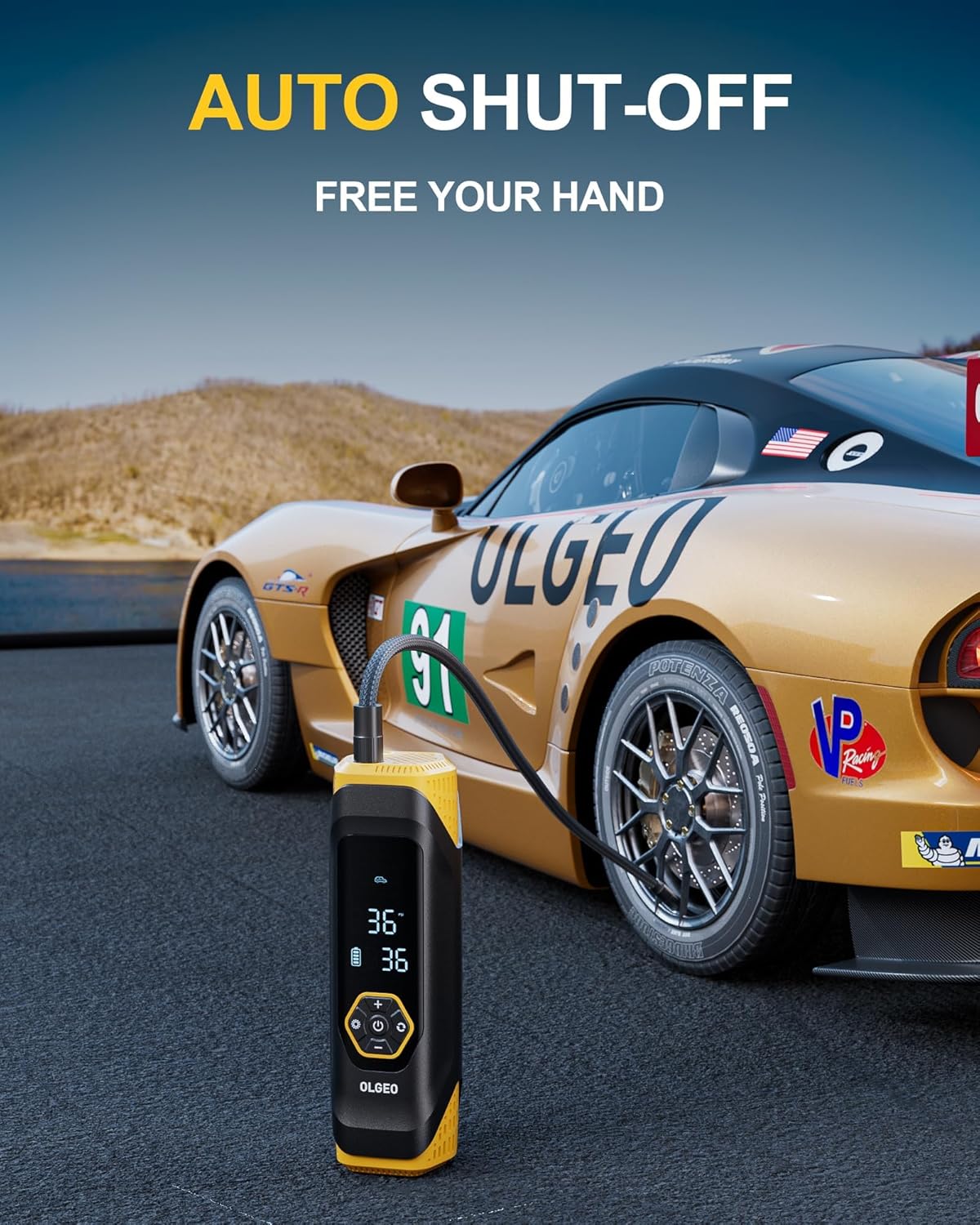 Tire Inflator Portable Air Compressor, 180PSI Cordless 6X Faster Air Pump, Air Compressor with Pressure Gauge, One Click Smart Tire Pump for Car, Motorcycle, Bicycle and Ball(Black) - Image 7