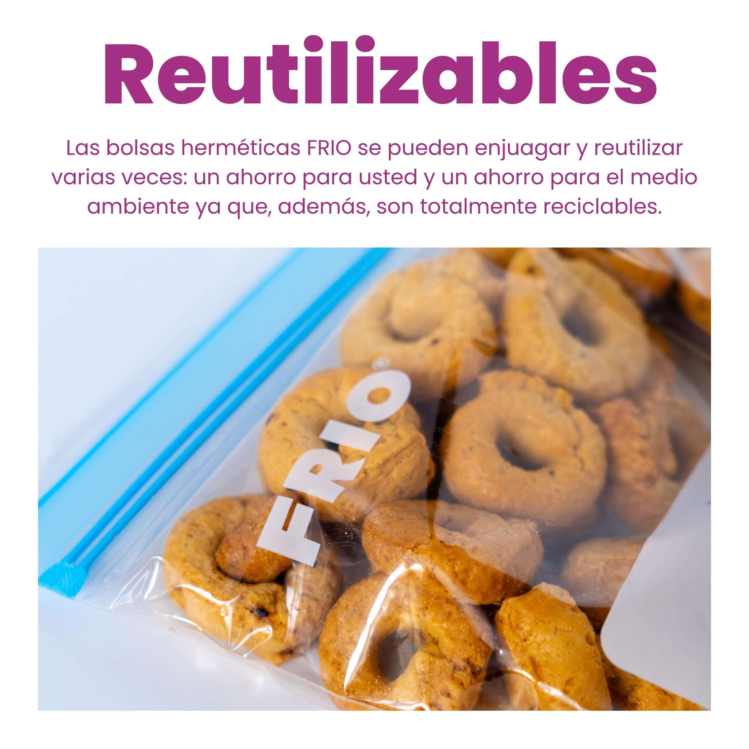 FRIO – 15 bolsas grandes para congelar 6L (Talla L: 29x42 cm), reutilizables con cierre hermético – Bolsas alimentarias con etiqueta, sin BPA