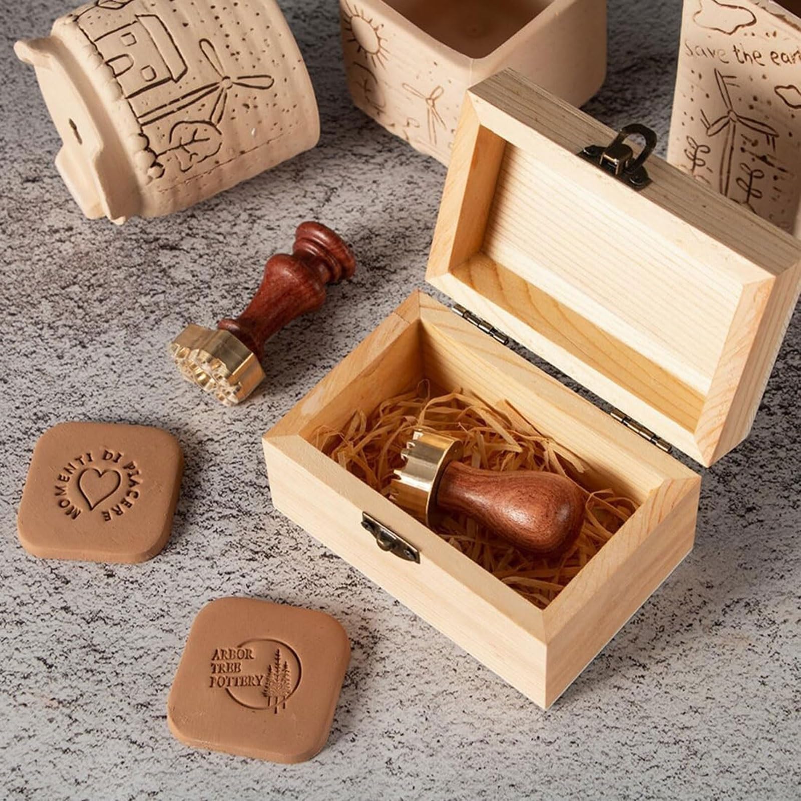 Personalized Logo Stamp Custom Pottery and Clay Signature Stamp Brass Ceramic Tool with Your Design for Pottery Makers Signaturstempel(2 inches)