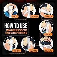 Vista 2 de Kit de moldeador de barba – Herramienta completa de modelado y peinado – Moldeador ajustable transparente, maquinillas de afeitar, lápiz
