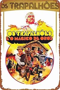 Os Trapalhões e o Mágico de Oróz Premium Tin Made Poster - Perfect Wall Decor for Bars, Clubs, Man Caves, Living Rooms, Kitchens, Garages, Bathrooms, and Homes - 8x12 inches