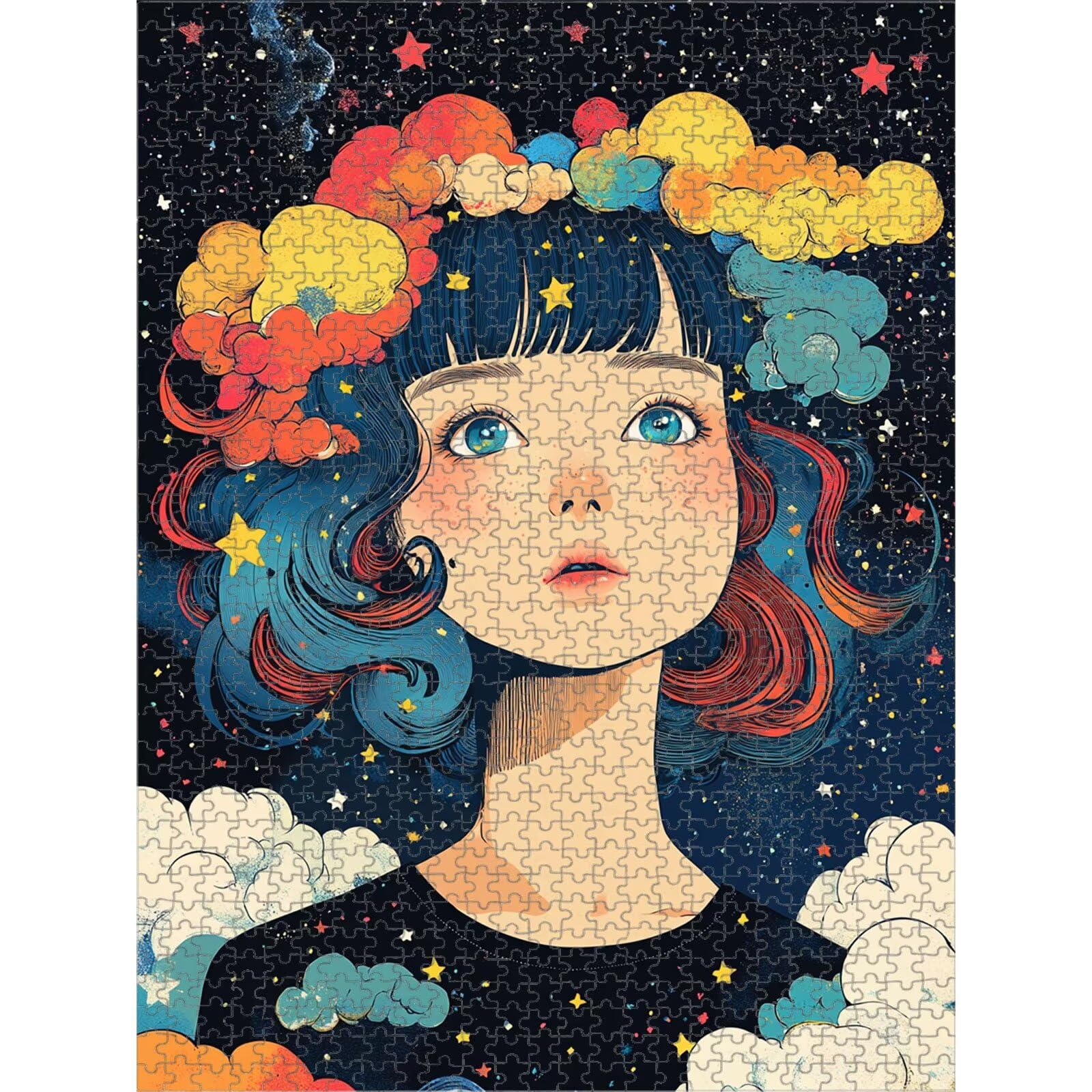 Puzzle 3000 Pezzi Cielo stellato & Donna Puzzle in Legno Durevole 1T#1960 | Puzzle in Legno, Tagliati con Precisione, Inchiostro dai Colori Vivaci, Hobby Statico, Decorazione per Casa, Regalo, 87x111cm