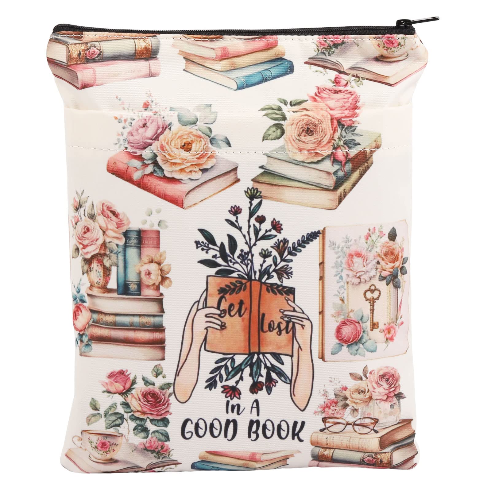BWWKTOP Book Lover Book Sleeve With Pocket Book Berd Gifts Bookmark Sleeve Get Lost In A Good Book Book Covers Bookish Gift Book Protector (A Good