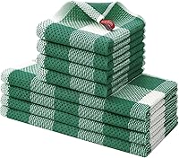 Vista 21 de Homaxy - Juego de toallas y paños de cocina, 12 x 12 y 13 x 28 pulgadas, juego de 8 toallas de cocina de 100% algodón, de punto gofre, a cuadros