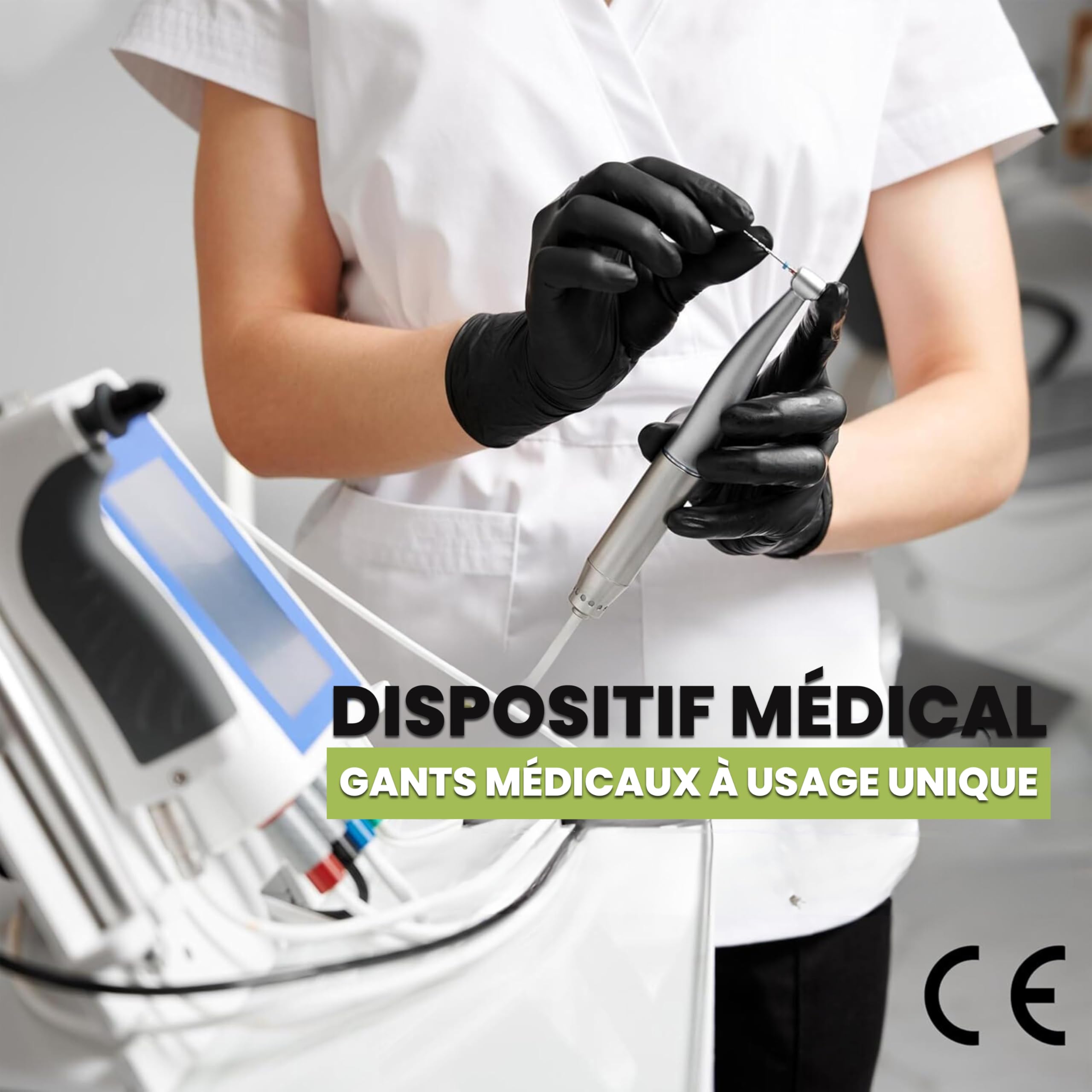 1000 Gants Nitrile S Noirs Jetables Hypoallergéniques Gr. 4.0, Sans Poudre, Sans Latex, Idéals pour Esthéticiens, Tatoueurs, Mecanicien et Secteurs Médicaux (S, Noir)
