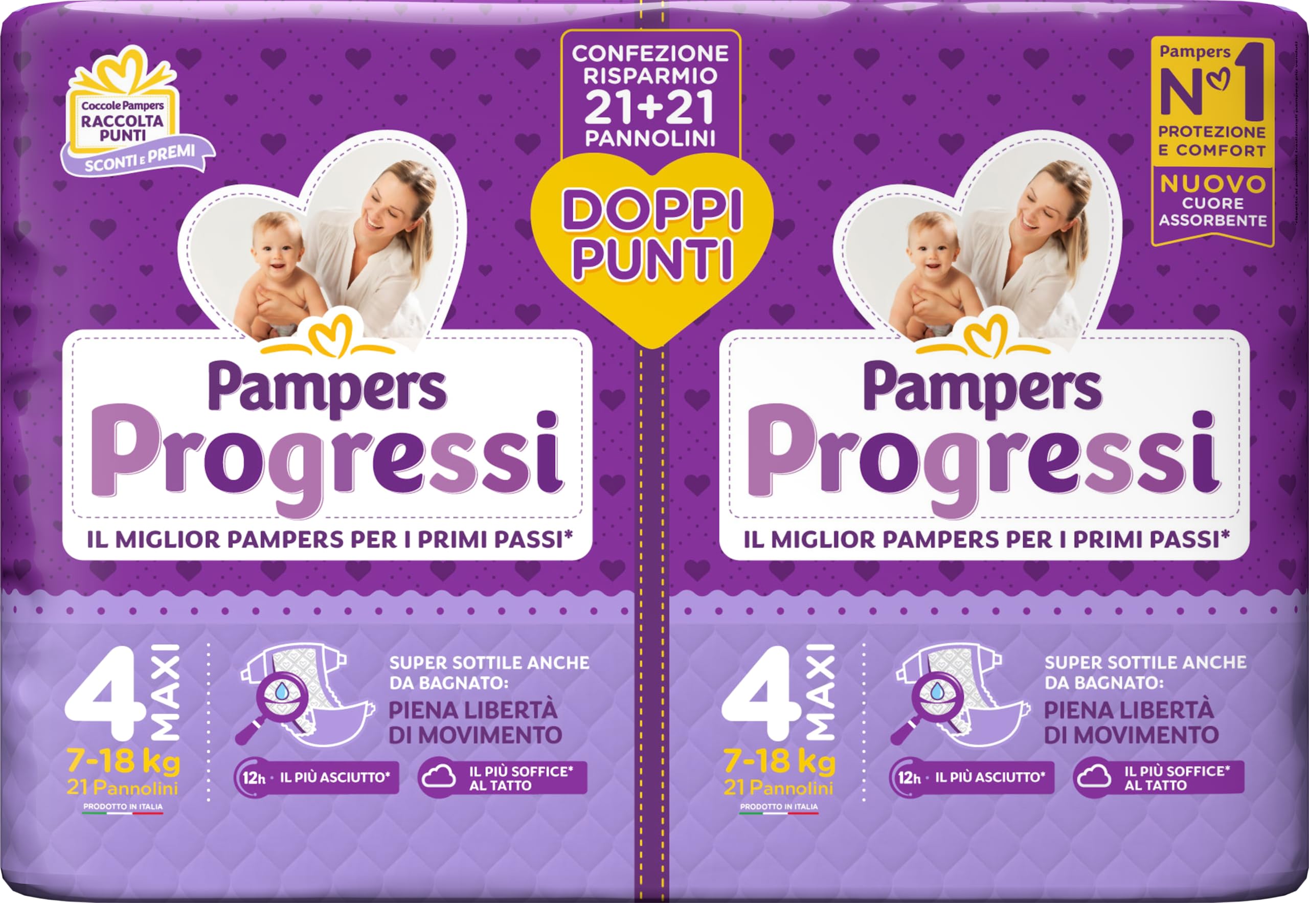 Pampers Progressi Maxi Doppelpack, Größe 4 (7-18 kg), 42 Windeln