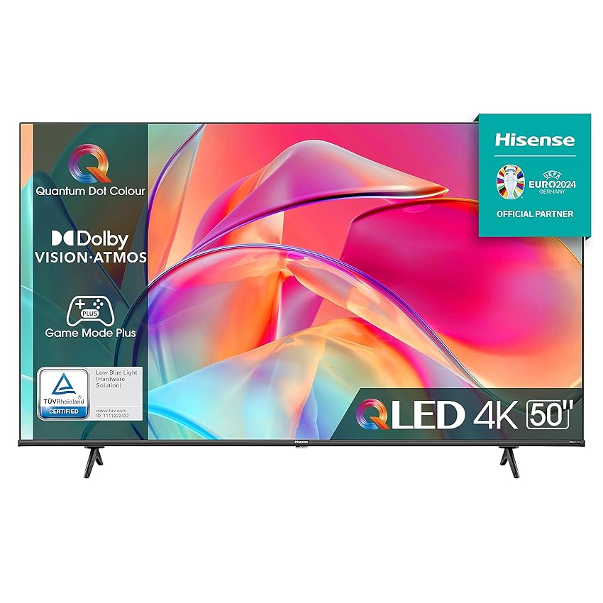 Immagine del prodotto Hisense 50'' QLED 4K 2023 50E77KQ, Smart TV VIDAA U6, Dolby Vision, HDR 10+, Game Mode PRO Plus, Alexa Built-in, VIDAA Voice, Tuner DVB-T2/S2 HEVC 10, lativù 4K