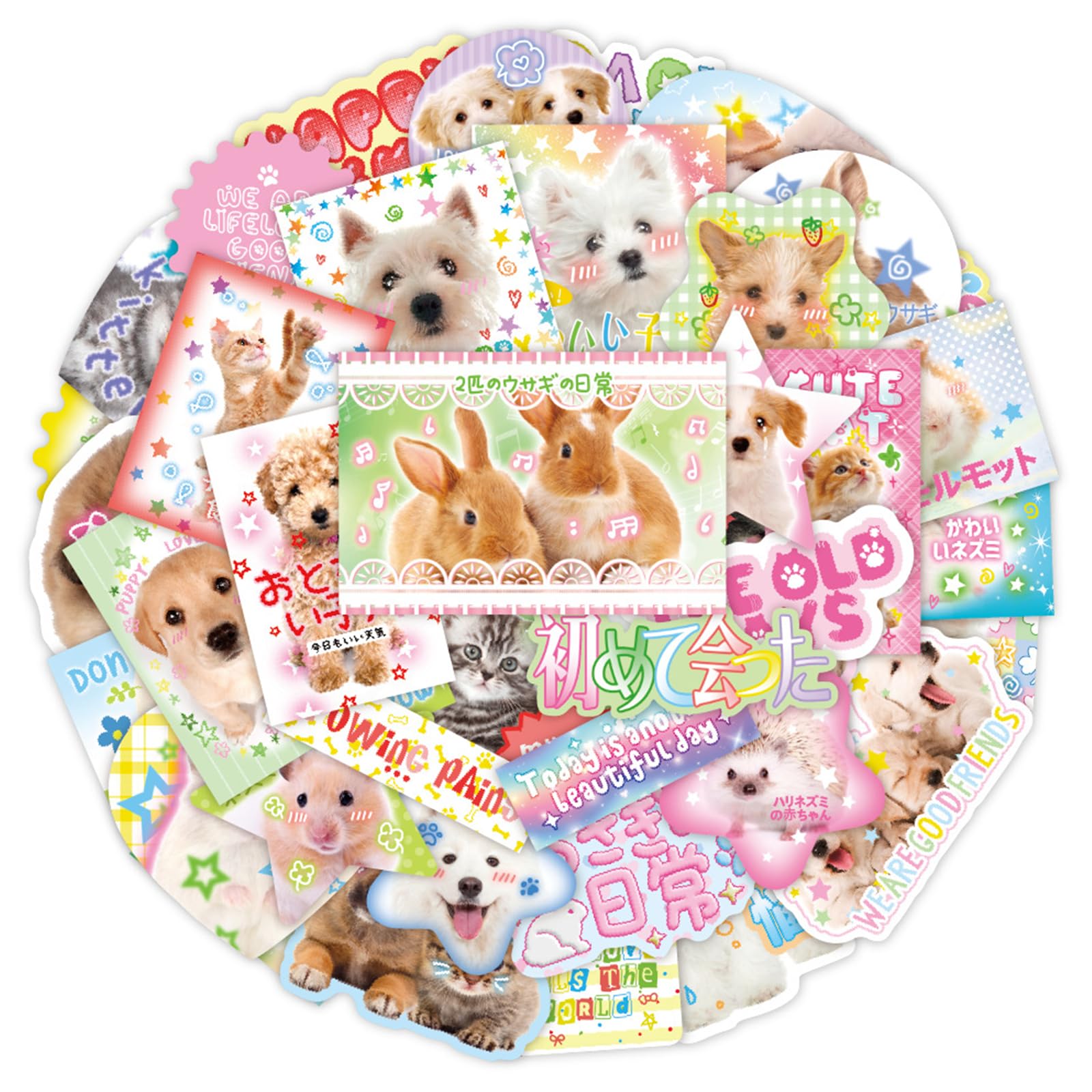 40Pcs Cartoon Animal Sticker Aesthetic Sticker for Water Bottle Scrapbook Journal Laptop Guitar Luggage Wrapping Animal