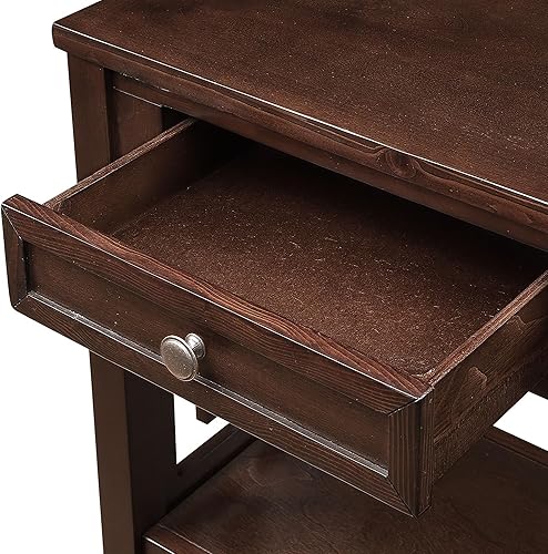 Miniatura 27 de Mesa consola rústica con 4 cajones y estantes, armario de cocina vintage de madera para almacenamiento, pasillo, vestíbulo con estantes de Marrón