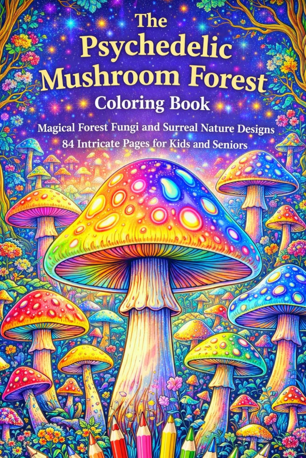 The Psychedelic Mushroom Forest Coloring Book – Magical Forest Fungi and Surreal Nature Designs | 84 Intricate Pages for Kids and Seniors: Whimsical ... nature scenes across 179 creative pages