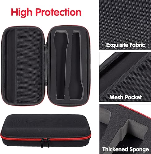 Miniatura 5 de Bolsa de micrófono dual funda de micrófono de mano inalámbrica, bolsa de almacenamiento de micrófono portátil, con carcasa rígida de EVA exterior y