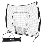 ZELUS 7x7ft Baseball Practice Net | Portable Hitting & Pitching Net with Frame, Black