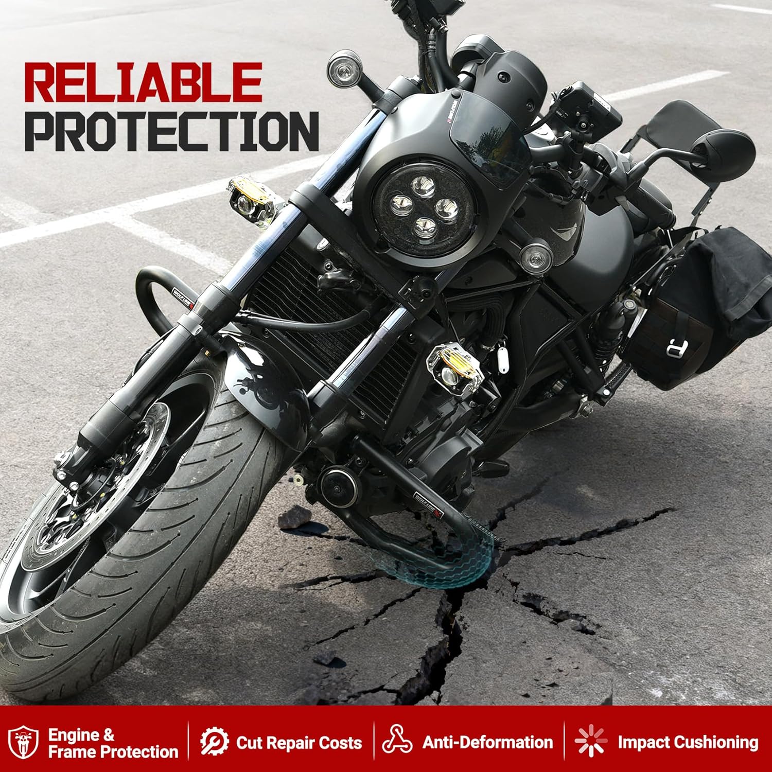 Motorcycle Engine Guard Crash Bar Stainless Steel Fit for Rebel 1100 CMX1100 2021 2022 2023 2024 2025 2026 Highway Bar Bumper Side Protection