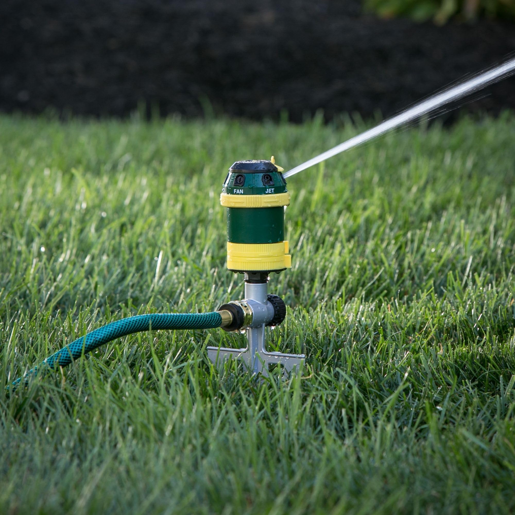 Melnor 65161AMZ - Irrigatore rotativo a 6 modalità con picchetto