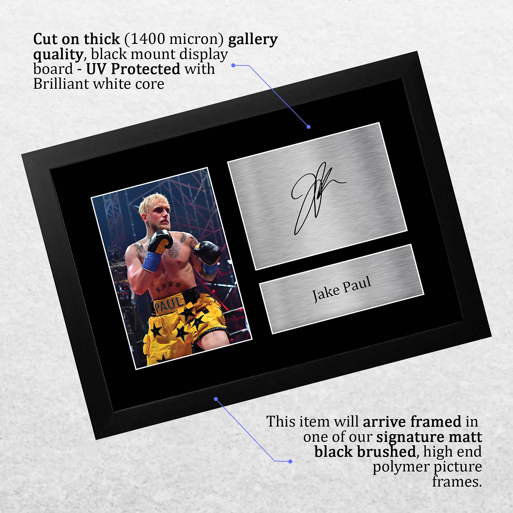 HWC Trading - Foto Firmata Di Jake Paul In Cornice A4 - Regalo Per Fan Di Boxe, Stampata Con Autografo - 5