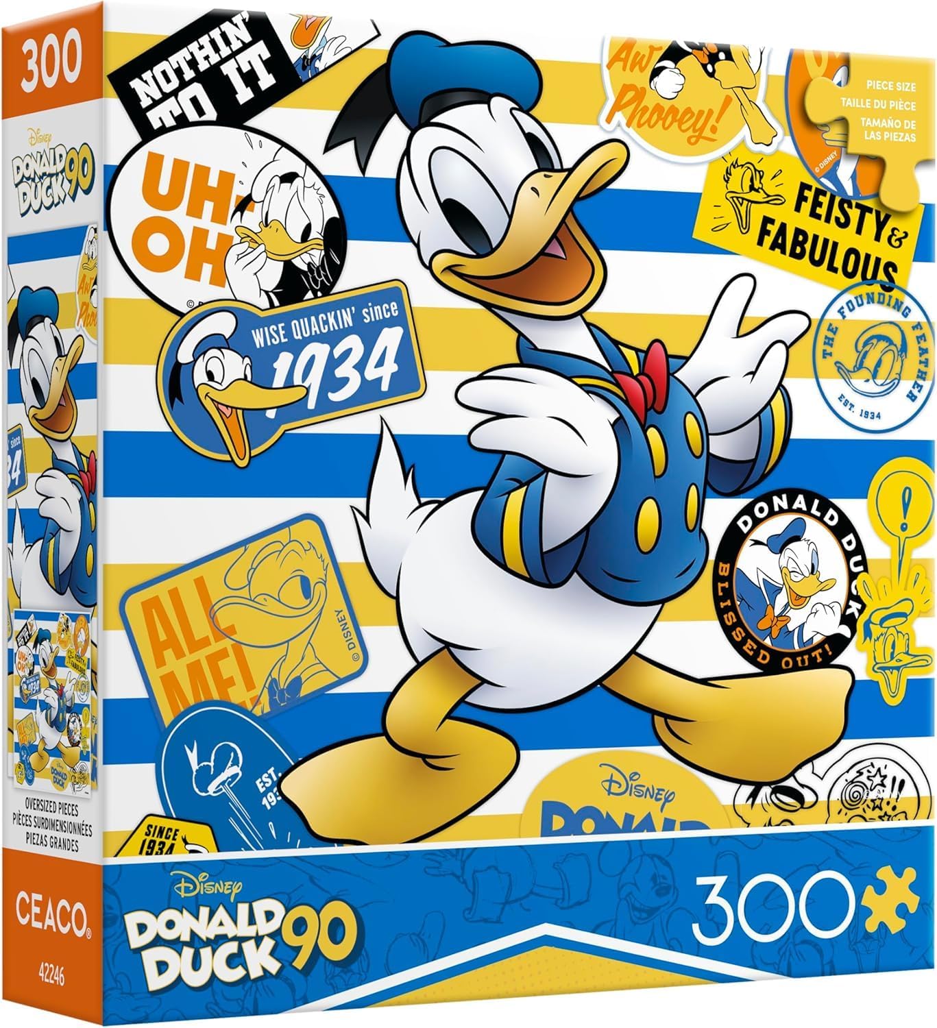 Ceaco - Disney - Donald Duck - 90th Collage - 300 Oversized Piece Jigsaw Puzzle