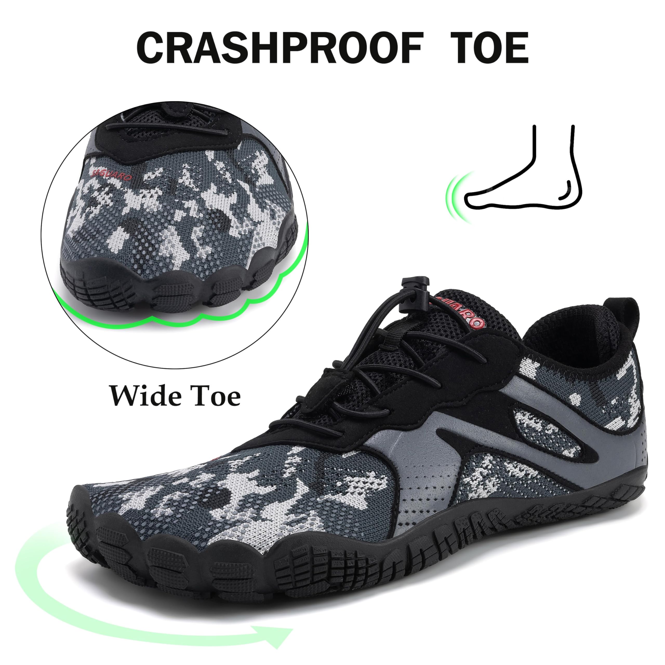 SAGUARO Uomo Donna Scarpe Barefoot Minimaliste Leggere Comod Scarpette da Trekking Trail Running GR.35-48