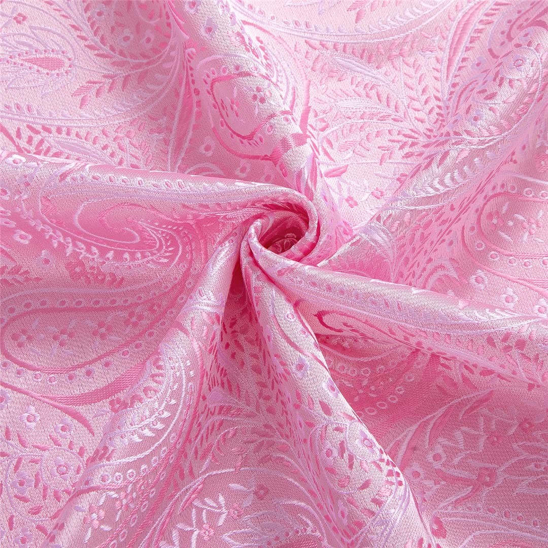 Niiyyjj Męskie koszule satynowe Paisley żakardowe jedwabne koszule męskie z długim rękawem ślub biznesowa koszula, Cy-1095, 3XL