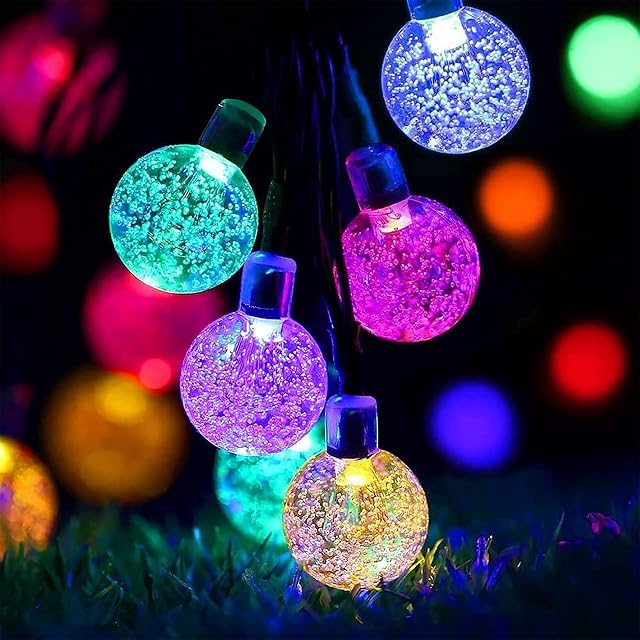 Solar Fairy Lights Outdoor Waterproof, 50LED Solar Garden Lights, 8 Mode 7M/23Ft Indoor/Outdoor Solar String Lights for Garden Patio Yard Home Christmas Parties Wedding(Multi-Coloured)