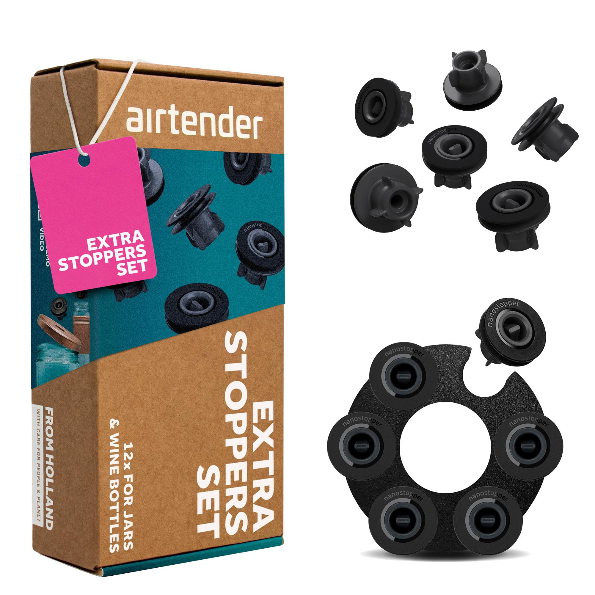Bouchons Airtender pour pompe à vide - Lot de 12 accessoires de conservation pour vin