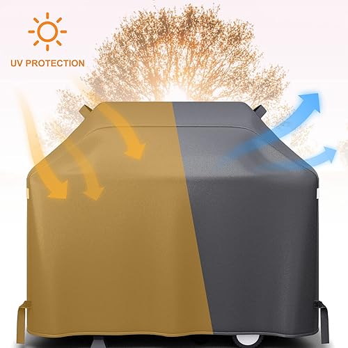 Miniatura 5 de Hisencn Cubierta para parrilla de barbacoa de 55 pulgadas, resistente al agua, para parrilla de gas de 3 a 4 quemadores, para Weber, Charbroil,