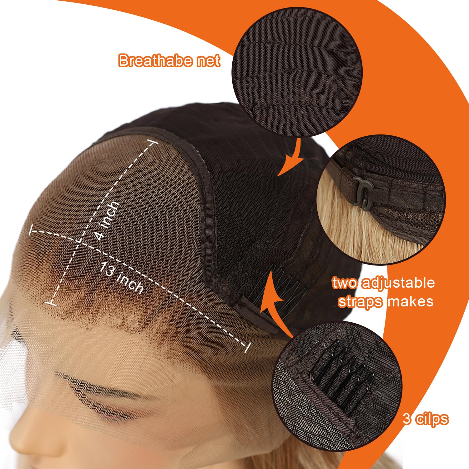 SOMIARIK Blonde Lace Front Synthetic Wigs 13x4 Blonde Highlight Brown with Dark Roots Lace Front Long Wavy Wigs for Women Pre Plucked with Natural Hairline Heat Resistant Hair for Daily Party 26 Inch - Image 3